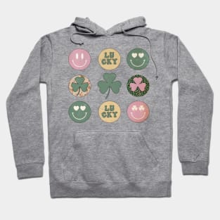 Retro St. Patrick's Day, Clover, Hearts Retro Groovy Hoodie